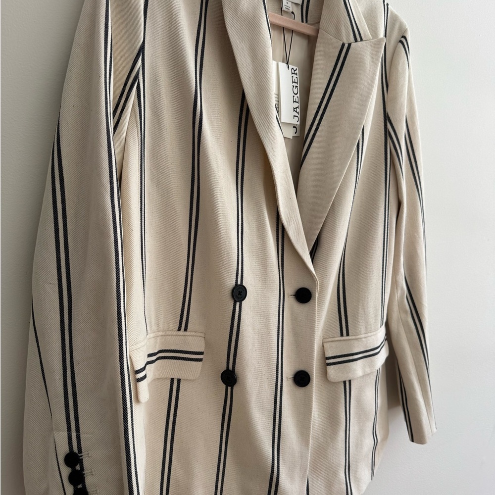 Jaeger Striped Double-Breasted Blazer - Picture 4 of 5